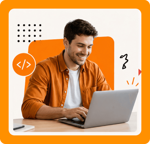 Person managing a portfolio website on a laptop